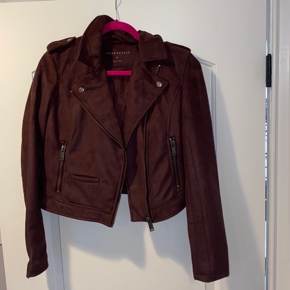 Aeropostale Jackets & Blazers - Maroon Faux Suede jacket